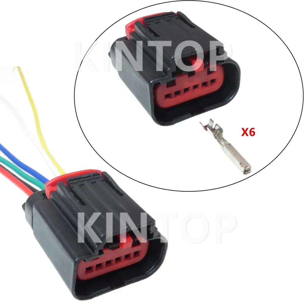 

1 Set 6 Pins AC Assembly Car Accelerator Pedal Position Sensor Unsealed Cable Socket For Ford 1438153-5
