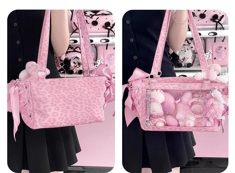 2025 Autumn Mini Snacks Leopard Print Ribbon Ltabag Two-dimensional Star Chasing Comic 10cm Baby Bag Shoulder Bags Women's Model