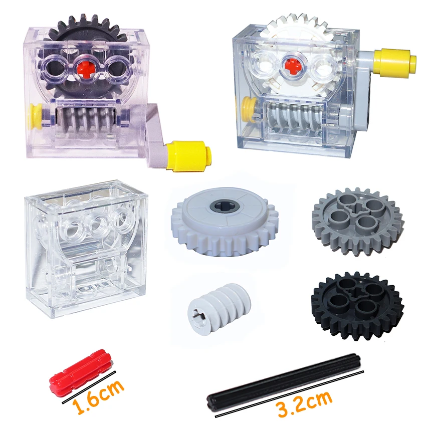 Technical Worm Gears High-Tech Parts Turbine Box 2x4x3 1/3 Gearbox Suit Building Blocks Technology Parts 6588 3648 76244 4716