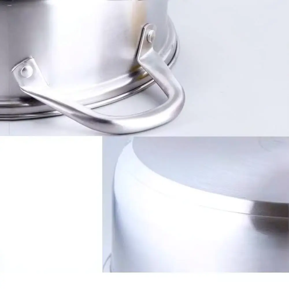 Durable Stainless Steel Stockpot Hot Pot Thickened Base Multi Stove Compatible Kitchen Soup Cooking Vessel