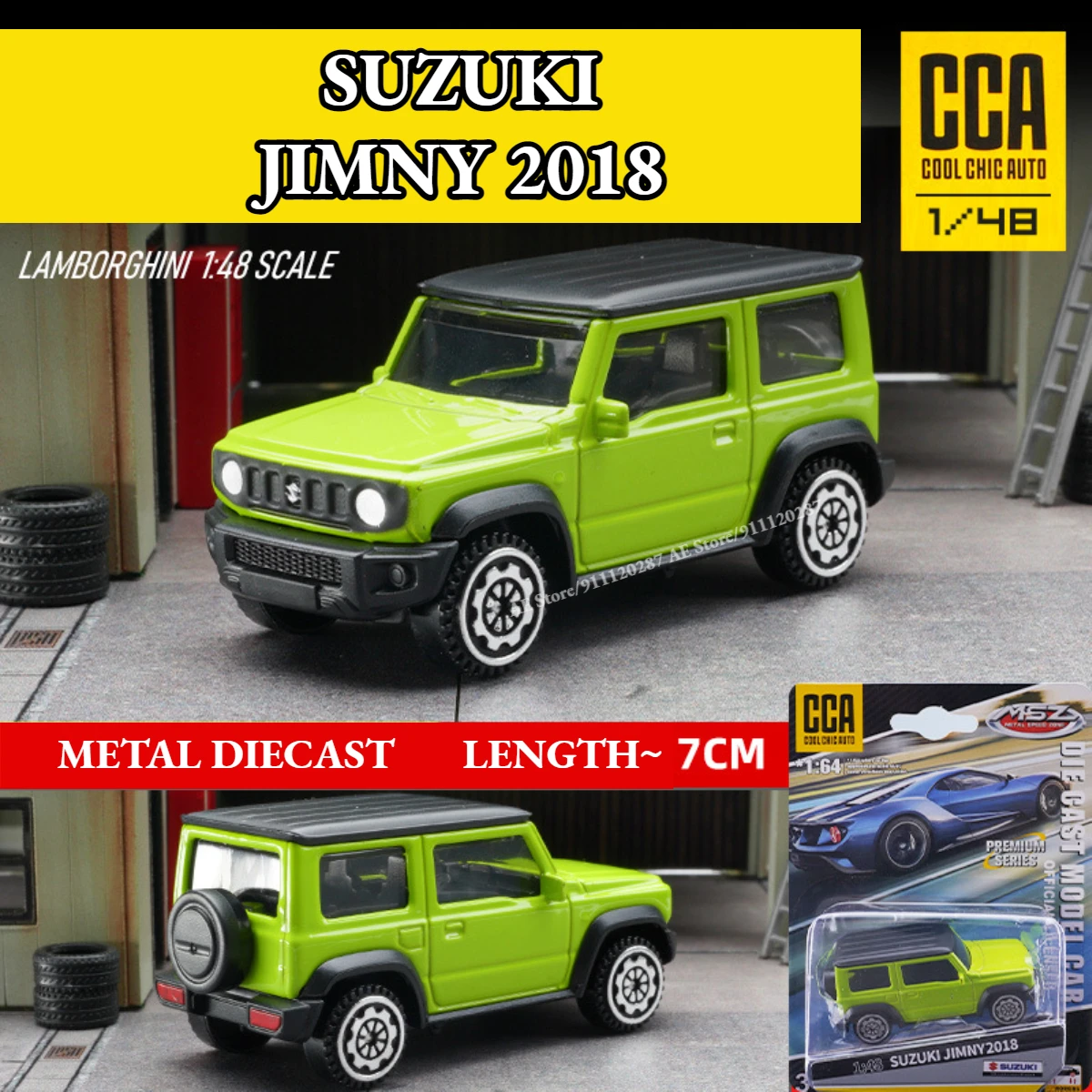 Scale 1/64 SUZUKI JIMNY 2018 Mini Car Model, Replica Metal Miniature Art Vehicle Diecast Collection Gift Toy for Kid Boy Friend