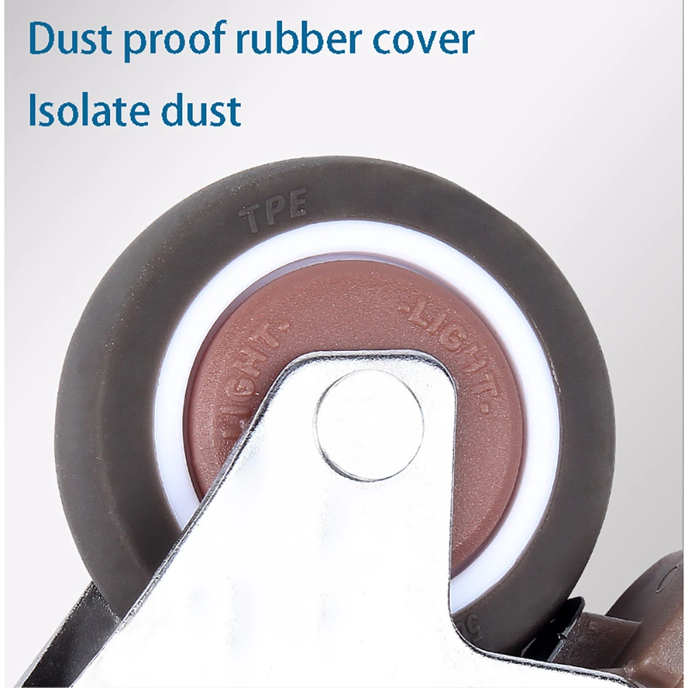 1-10Pcs Heavy Furniture Caster 0.5-2 inch Soft Rubber Universal Wheel Swivel Caster Wear Resistant Mute Roller Wheel
