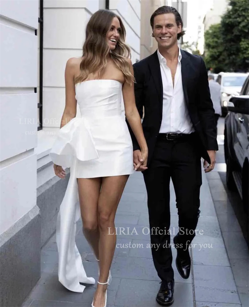 LIRIA Shiny Satin Mini Wedding - огляд і ціна Ruched Dress Mini