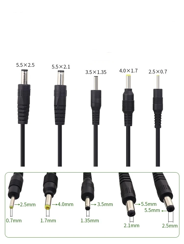 1Pcs USB to DC Power Cable 22AWG 3.5mm/4.0mm/5.5x2.1mm Round Hole Plug for Fan Desk Lamp Router Toy Charging