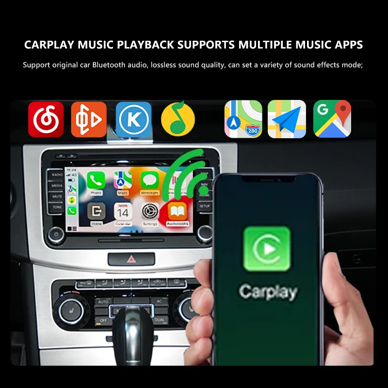 Беспроводная навигационная карта CarPlay Android Auto для VW/Volkswagen Tiguan Passat Sharan Toura RNS510, радио Mirror Link, обратное изображение