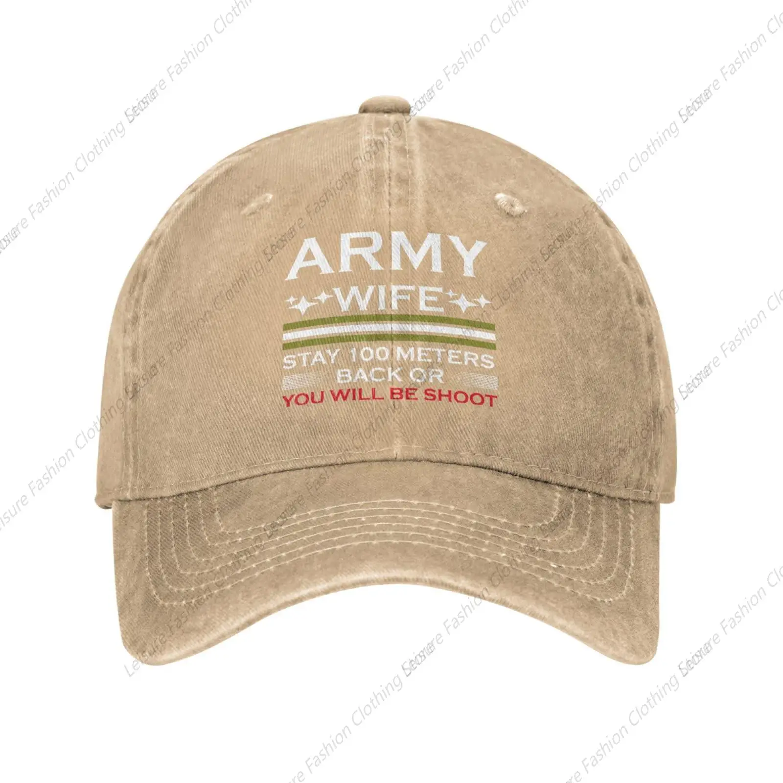 

Army Wife Stay 100 Meters Back Or You Will Be Shoot Baseball Cap for Men Women Vintage Trucker Hat Golf Hats Dad Caps