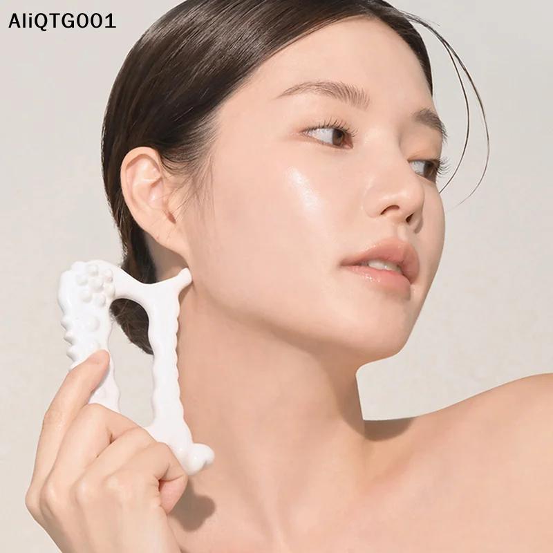 

Белая керамическая доска для массажа Гуаша для лица и тела, инструмент для снятия напряжения, лифтинга и точечного массажа.