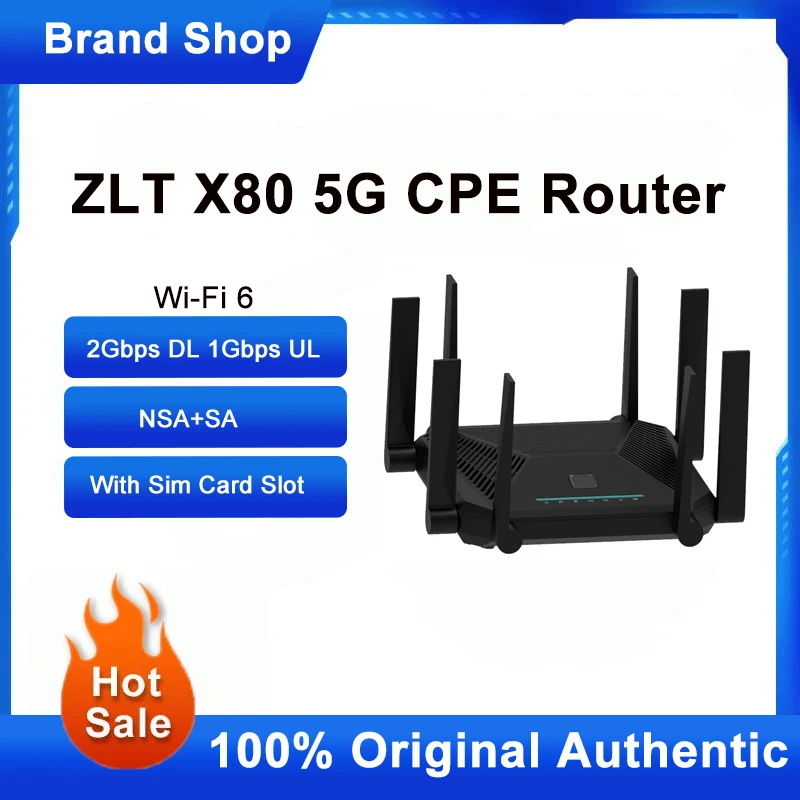 Unlocked ZLT X80 WiFi Router DL 2Gbps UL 1Gbps Network Signal Amplifier 5G CPE Repeater With Sim Card Slot 10000mAH Battery