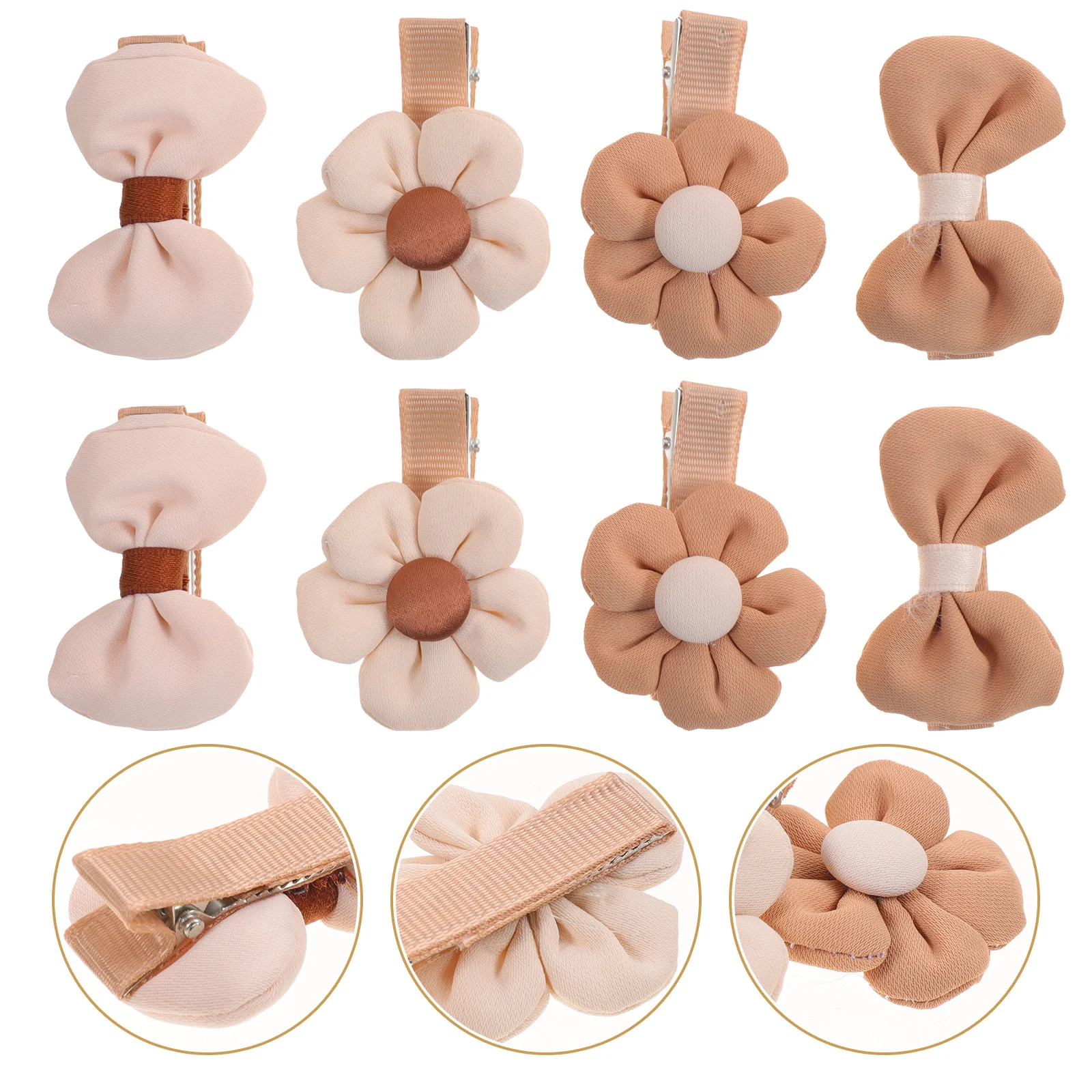 

8Pcs Girls Hair Clips with Bow and Flower Design Cute Hair Accessories Set for Kids Ages 4-12 Party Wedding Daily Wear Outfit