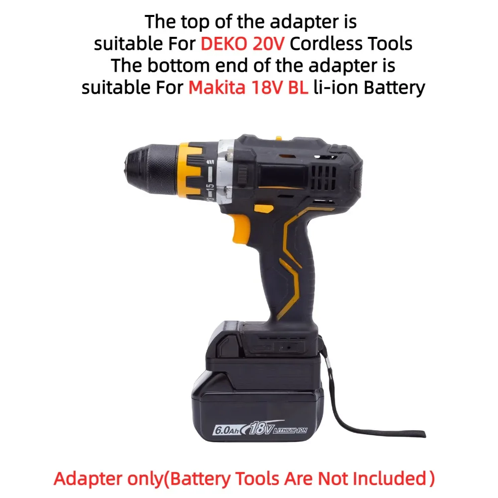 Imagem -03 - para Makita 18v bl Li-ion Adaptador de Bateria Conversor para Ferramentas de Broca sem Fio de Lítio Deko 20v Apenas Adaptador