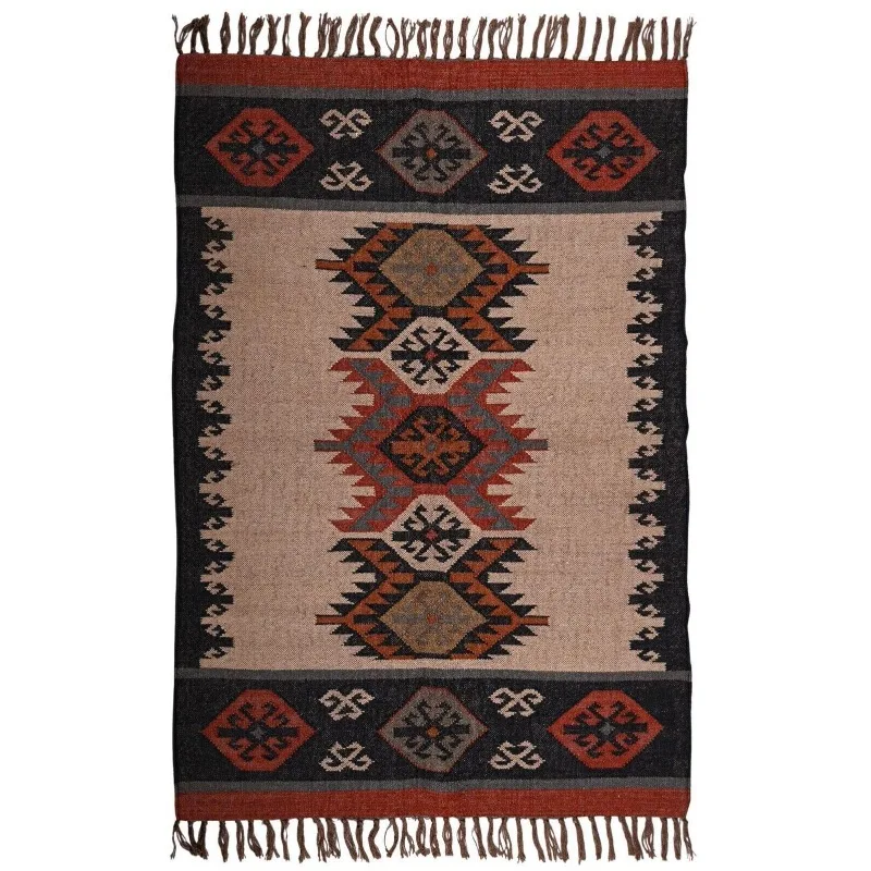 

Rug Wool Jute Kilim Accent Vintage Nordic Dhurrie Runner Oriental Boho Area Rug