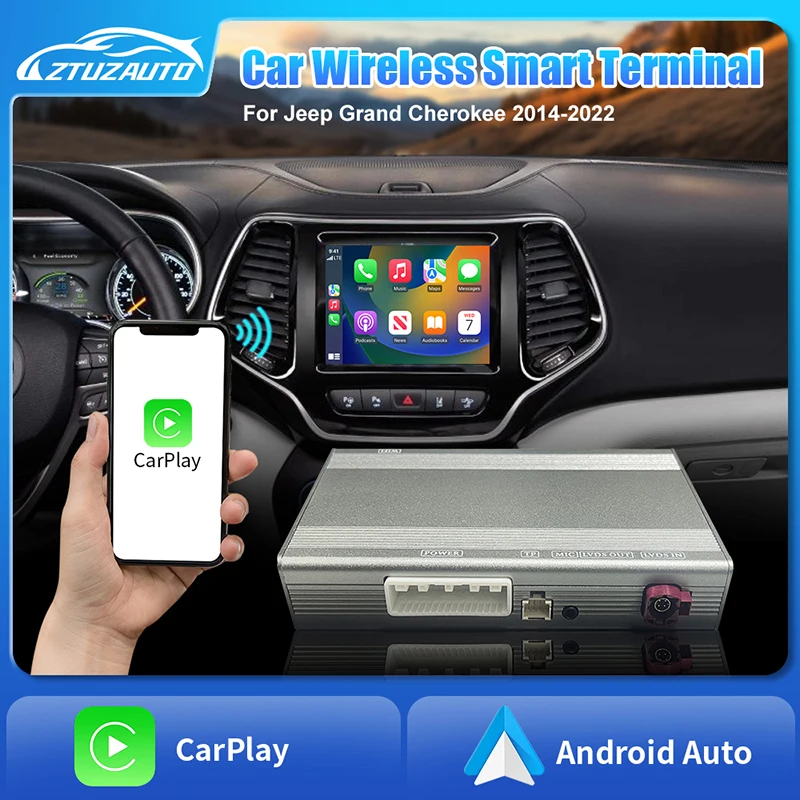 2024 Wireless CarPlay Android Auto For Jeep Mirror Support  Aftermarket Camera CarPlay Upgrade Retrofit Multimedia Navigation