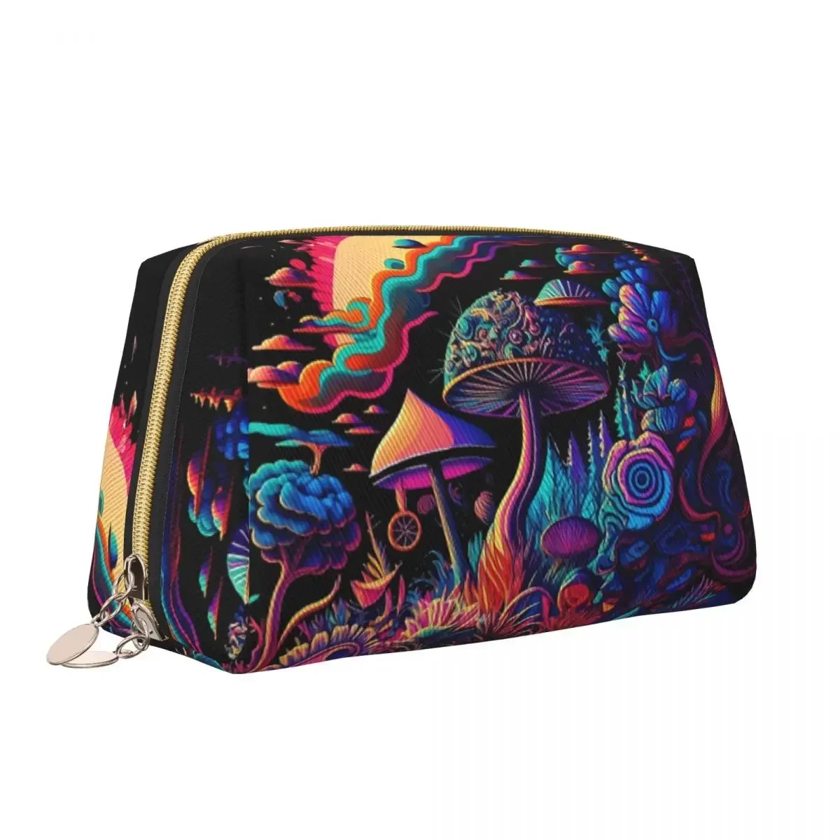 Borsa da toilette a fungo magico psichedelico da viaggio Kawaii Trippy Buddha trucco organizzatore cosmetico donna Beauty Storage Dopp Kit Box