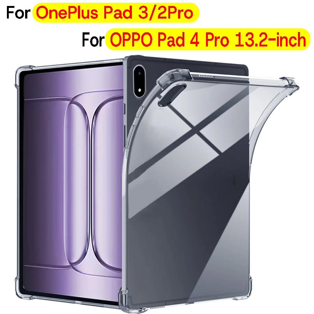 

For OnePlus Pad 3/ 2 Pro Transparent Anti-scratch Case Shockproof Bumper TPU Back Cover Tablet Case for OPPO Pad 4 Pro 13.2-inch