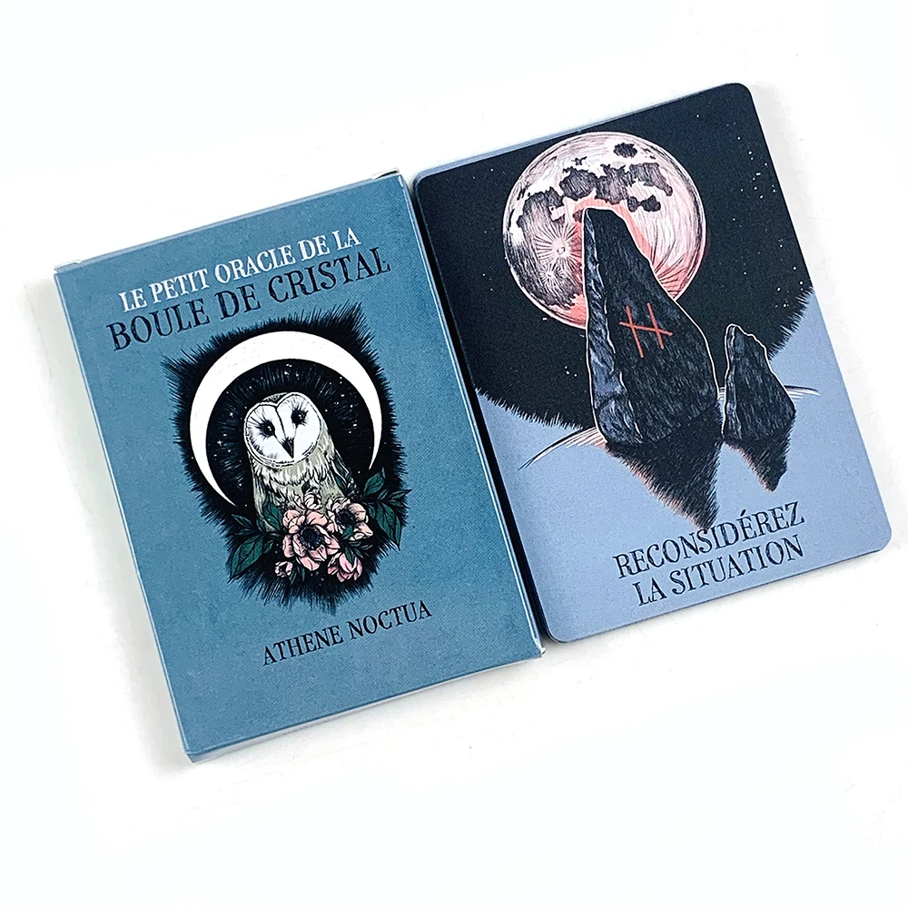 Cartes Oracle de poche en forme de boule de cristal, Athene Noctua, jeu de 13 cartes Oracle pour l'intuition, la divination, jeu de société spirituel