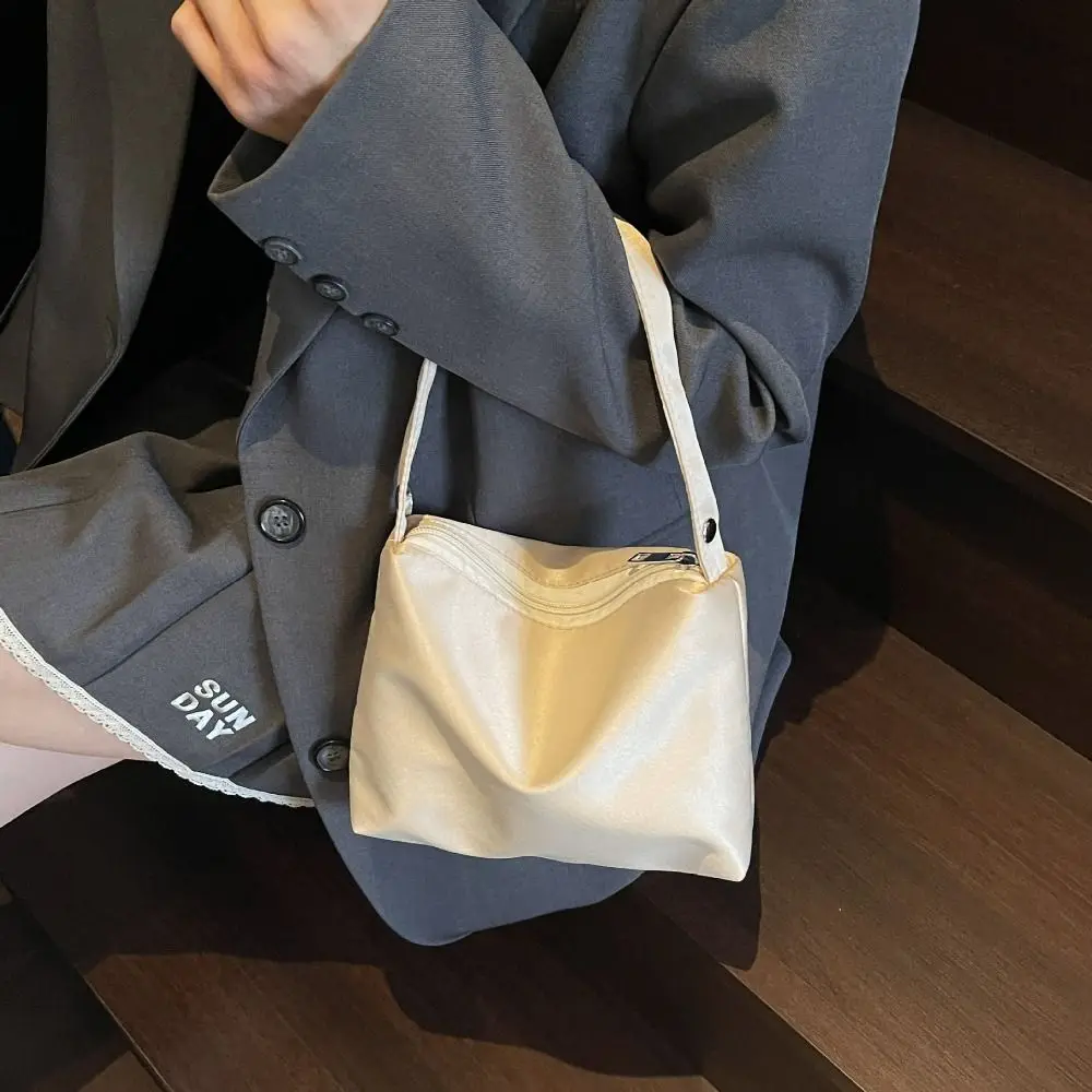 

Casual Large Capacity Rhinestone Handbag Zipper Blingbling Small Square Bag Purse Shiny Cloth Shoulder Bag Women