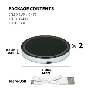 Wiederaufladbare LED-Tassenhalterlichter für Auto, 7 farbveränderte Leuchten, Becherhalter, Einfügen von Untersetzern, Jugendauto-Zubehör, 2pcs 10 Hauptverkaufslicht Rampa - №9