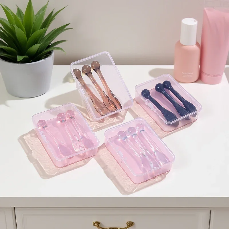1/3pcs Acrylic Cosmetic Spatulas And Scoop Set With Box For Face Cream Mask Mud Mixing Beauty Tools Roller Facial Applicator