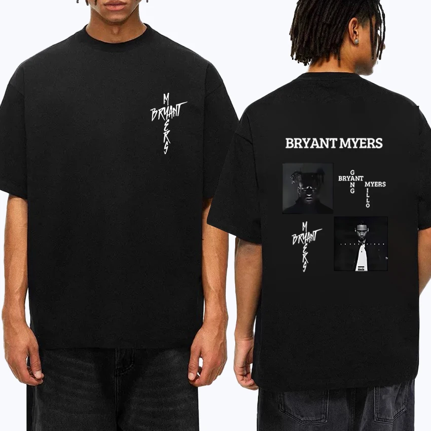 

Hot Rapper Bryant Myers Album 2025 Summer Hip Hop Oversized t-shirt Men Women 100% Cotton short sleeve t-shirts Unisex clothing