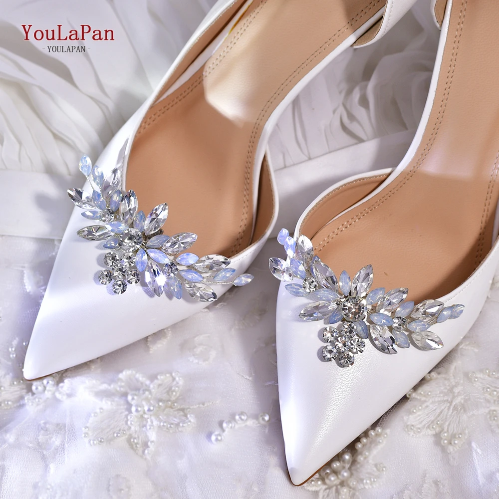 YouLaPan Bridal Rhinestone Shackles Women Ffashionable Shoe Clips Handmade Exquisite Shoe Accessories Detachable Decoration HX58