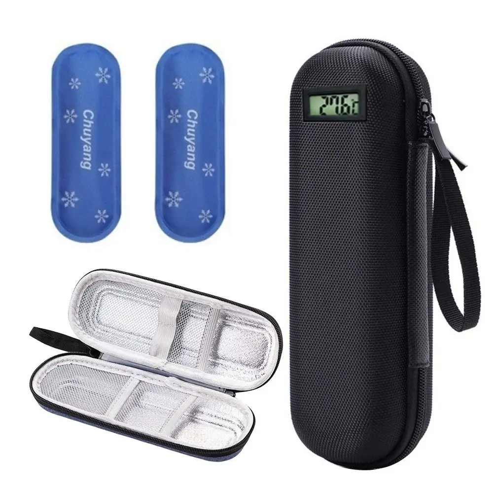 

Thermometer Display Insulin Cooler Travel Case Cooling Waterproof Refrigerated Medicine Organizer Thermal Insulated