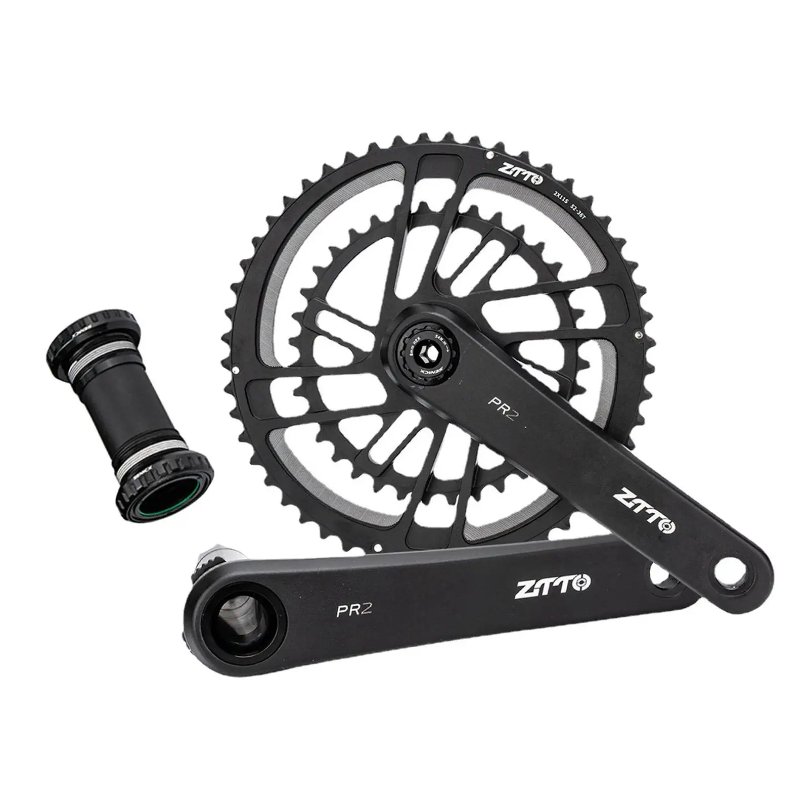 

170 мм водонепроницаемый черный алюминиевый сплав 36-52T Chainring BB Crank Set для