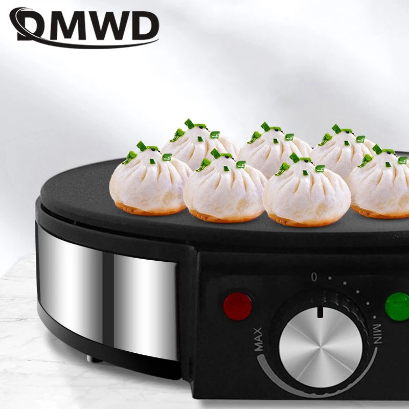 DMWD-máquina eléctrica multifuncional para panqueques, 30CM de diámetro, máquina inteligente para muffins y Pizza, herramienta para barbacoa para 2-3 personas