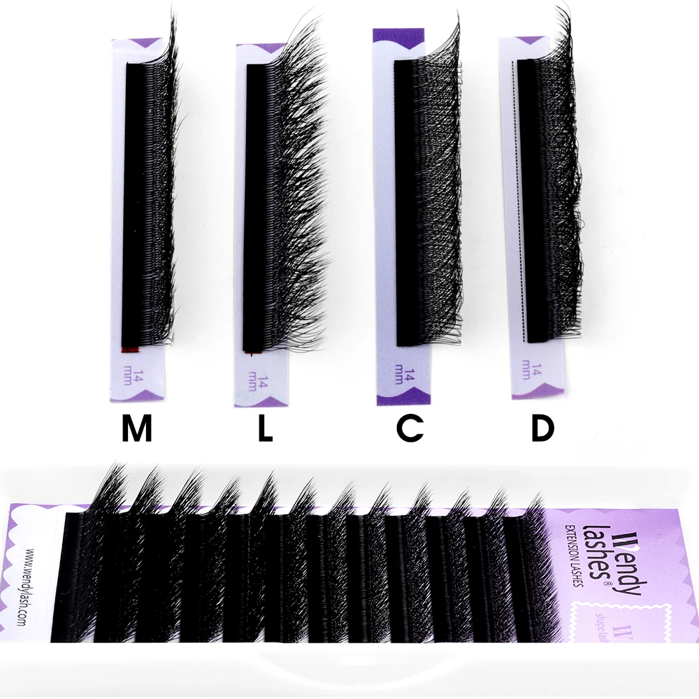 Wendy Lashes L/LU(M) Curl 5D/4D/3D/YY Eyelashes Fox Eyelashes Y Brasileiro Lash Supplies Eyelash Extension 12 LinesMixed Length