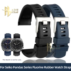High Quality Fluororubber Strap For Seiko Three Eyed Panda Series SSC909P1 SSC813/819P1 Watch Band 20mm Bracelet Waterproof