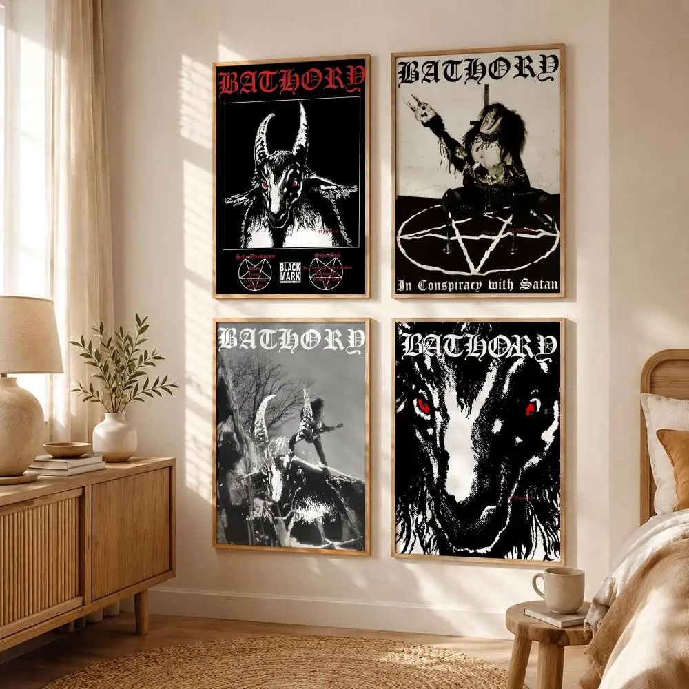 Metal Character B-Bathory Quorthon Poster All-match HD Waterproof Self-Adhesive Wall Art Sticker For Home Bedroom