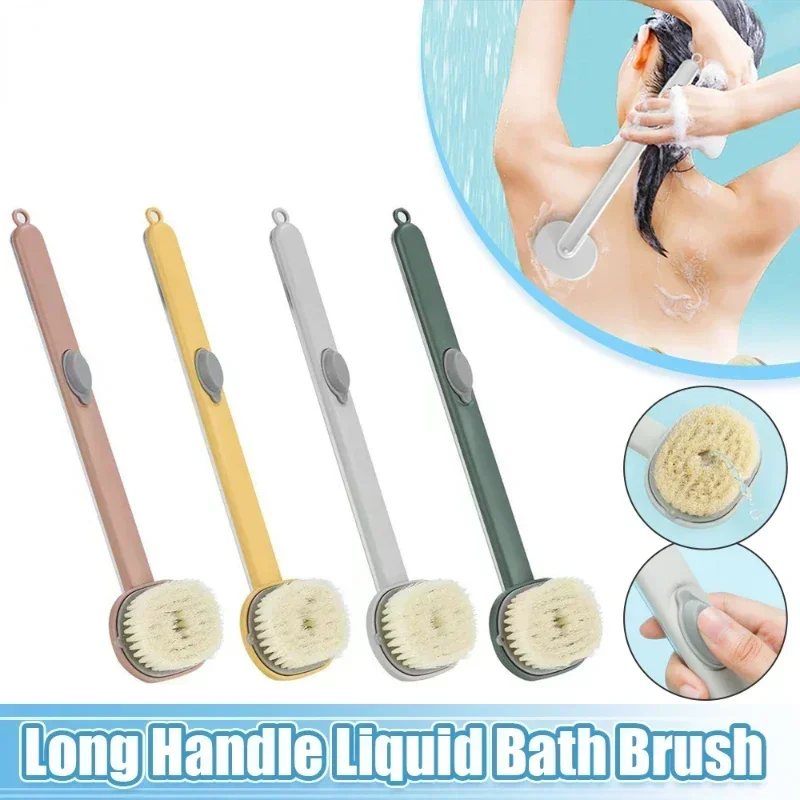 NEUE Lange Griff Flüssigkeit Bad Pinsel Peeling Peeling Körper Wäscher Zurück Massager Dusche Schwamm Reinigung Werkzeuge Bade Werkzeuge