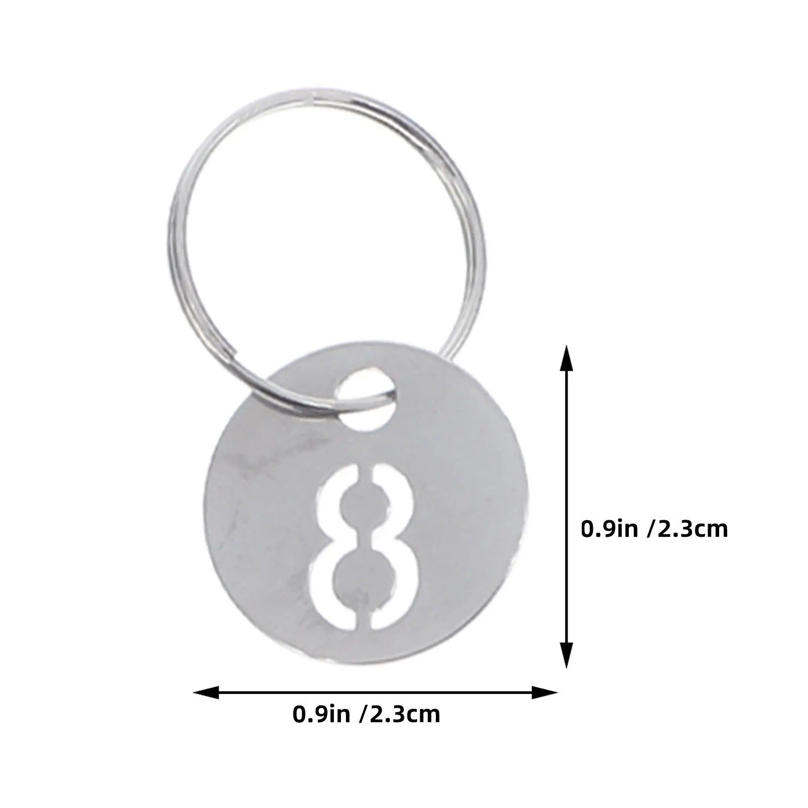 20Pcs Rectangle Stainless Steel Numbered Key Tags Lightweight Strong Corrosion Resistant Engraved 1-20 for Keys Luggage Bags