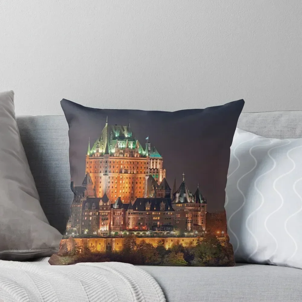 

Night View of Le Chateau Frontenac (Version 2), Quebec City Throw Pillow Anime Pillow Decor pillow
