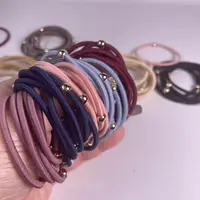 50Pcs Korean Women Elastic Hair Bands Golden Plated Rubber Hair Ties Scrunchies For Girls Ponytail Holder Hair Rings Rope - Image 2
