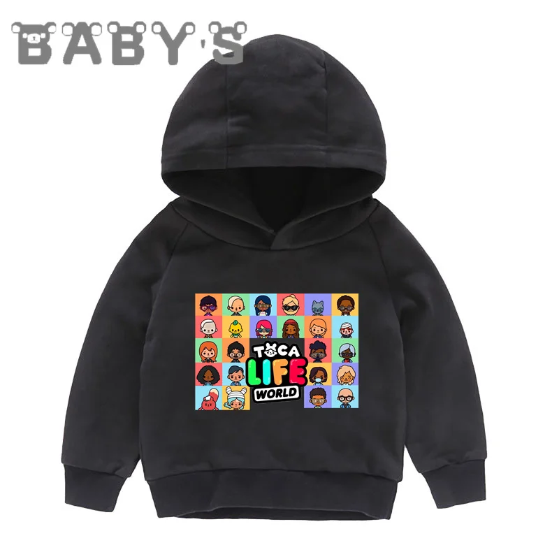 Toca Life World Print Cartoon Kids Hoodies Cute Boys Girls Sweatshirts Autumn Casual Children Clothes Cotton Baby Tops,KMT5853