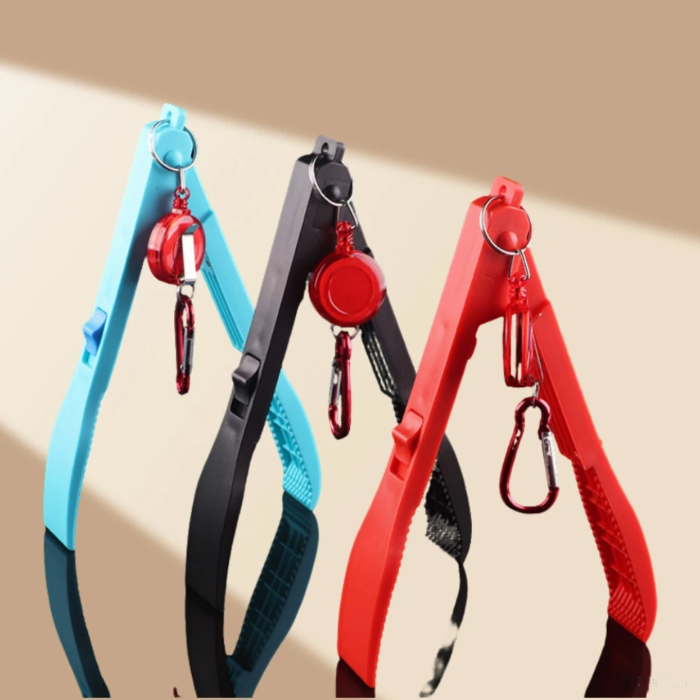 

2PCS Fish Gripper Clamp Plier Fish Body Clamp Holder Controller Lanyard Black Clip Lock Switch Tightening Holder Gripper Tool