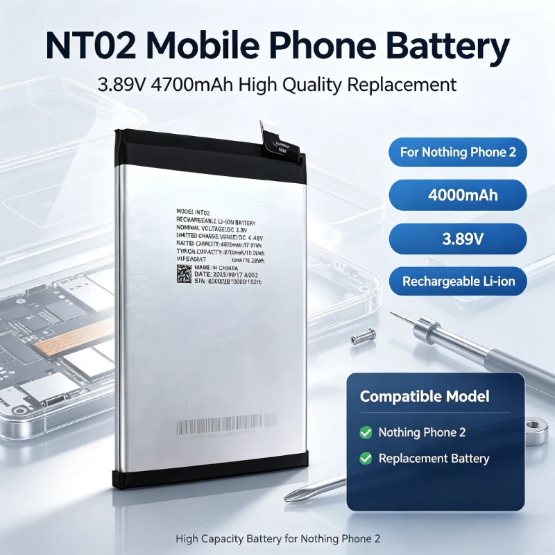 3.89V 4700mAh High Quality NT02 Mobile Phone Battery For Nothing Phone 2 Replacement Battery