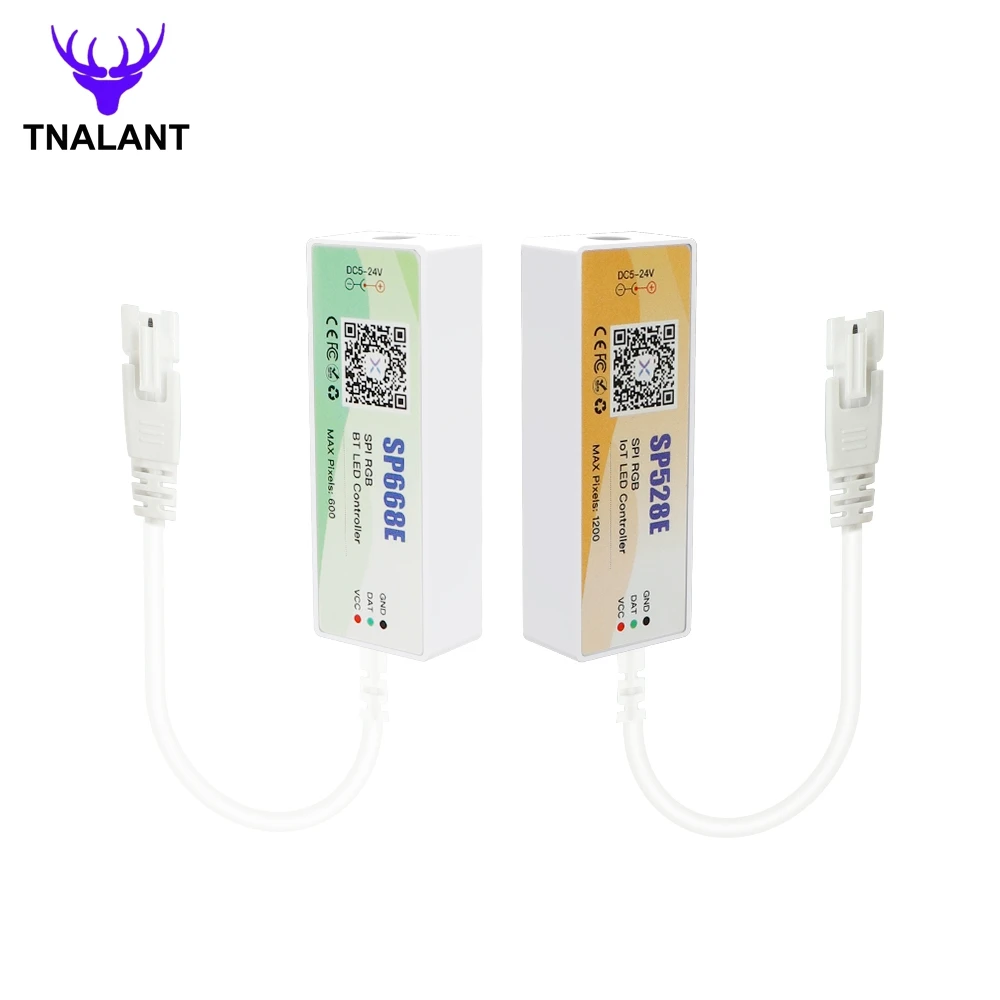 

DC5-24V Bluetooth/WIFI RGB SPI LED Controller SP318E SP528E SP668E Music DIY Dynamic Effect APP Control For WS2811 WS2812B