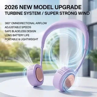 2026年新改良折りたたみ式デザインブレードレスネックファン軽量構造360度回転-°-冷却usb充電式ファン-usb給電式レイジー扇風機