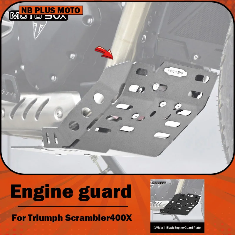 【Premium】For Triumph Scrambler 400X Engine Guard Plate, Retro-style Metal Underbody Trim Accessory