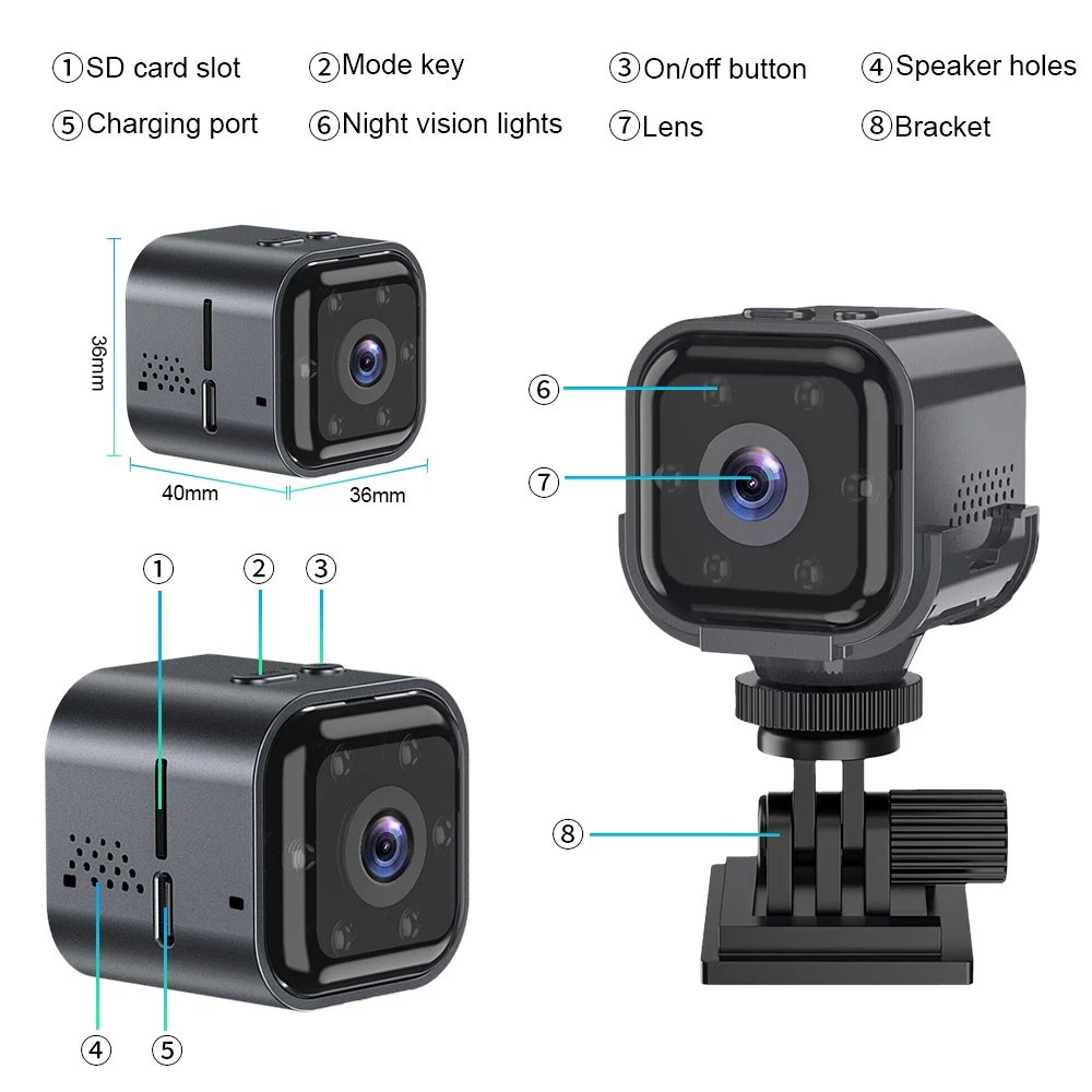 HD 1080P Mini Camera Audio Video Recorder Motion Detection Night Vision WiFi Camera Smart Home Security Surveillance Camcorder