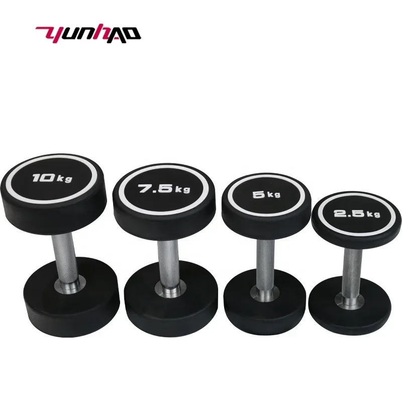 WholeSale Home Gym Custom Logo 2.5-50 KG PEV Round Dumbbell Set For Strength Training