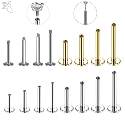 ZS 10-20pcs/Lot Stainless Steel Labret Lip Stud Base 16/18/20G 2 Colors Lip Ear Piercing Bases 6/8/10/12MM Jewelry Accessories