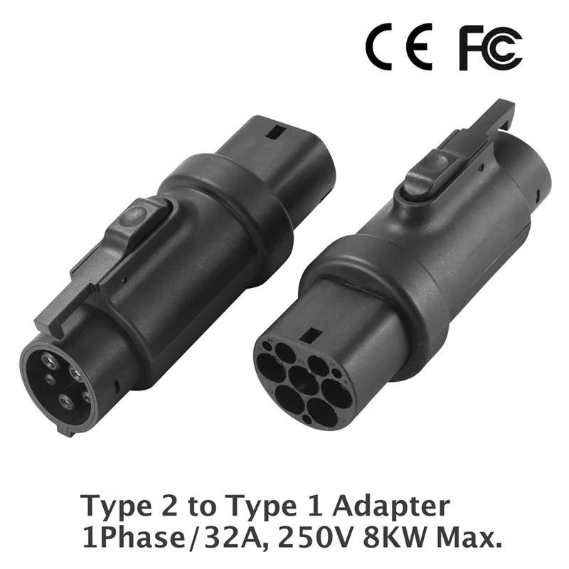 IEC62196 Type 2 To SAE J1772 Type 1 EV Adapter Charging Convertor 250V 32A Type2 To Type1 Charger Converter Adaptor