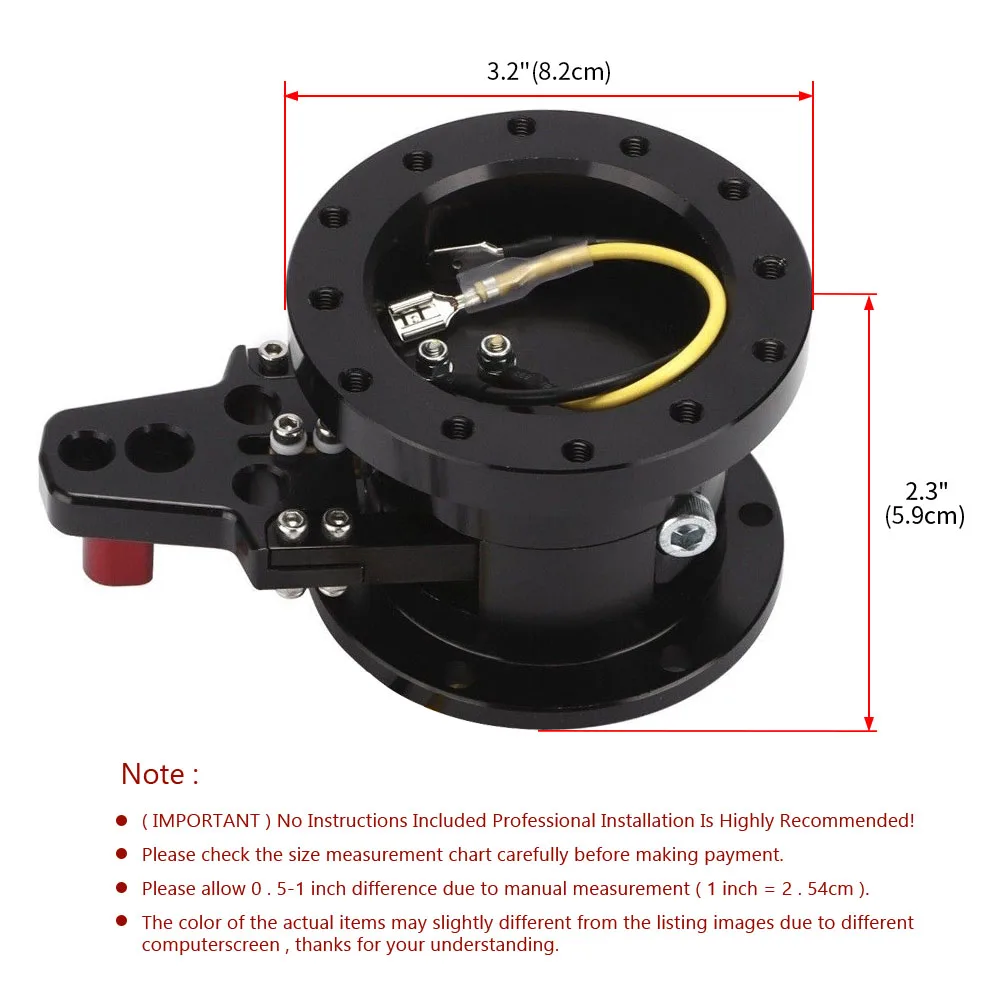 universal Quick Release Steering Wheel Black Tilt System Race/Racing