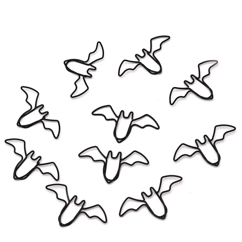30 graffette per pipistrelli neri, graffette in metallo, forniture di cancelleria per ufficio, classificazione della carta, graffette, materiale scolastico