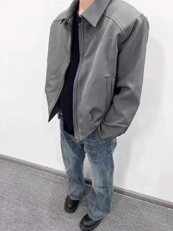 

GKCC Мужской костюм широкого кроя Jaet CleanFit с застежкой-молнией, украшенный свободным рукавом, длинным светом, ветрозащитная верхняя одежда