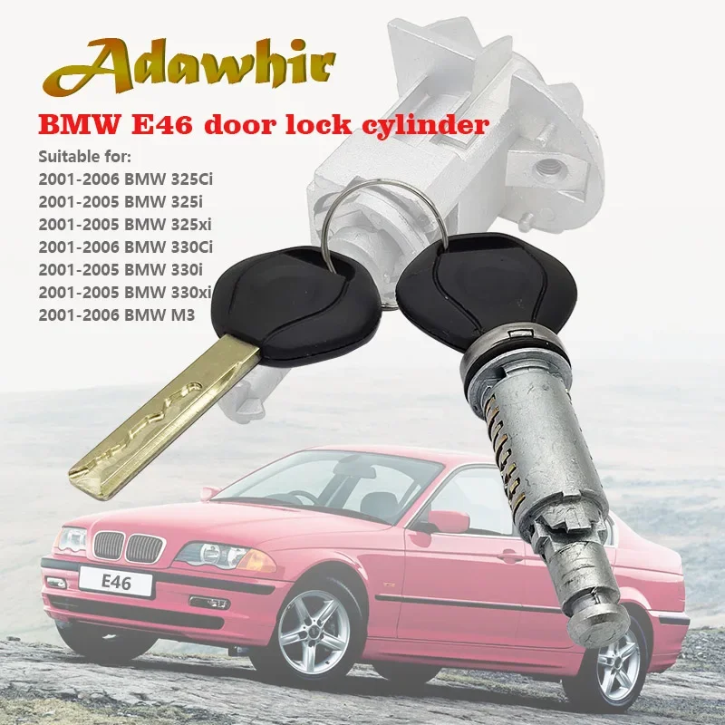 Suitable for 2001-2006 BMW E46 3 series door lock cylinder, with 2 keys 51217019975 51217019976