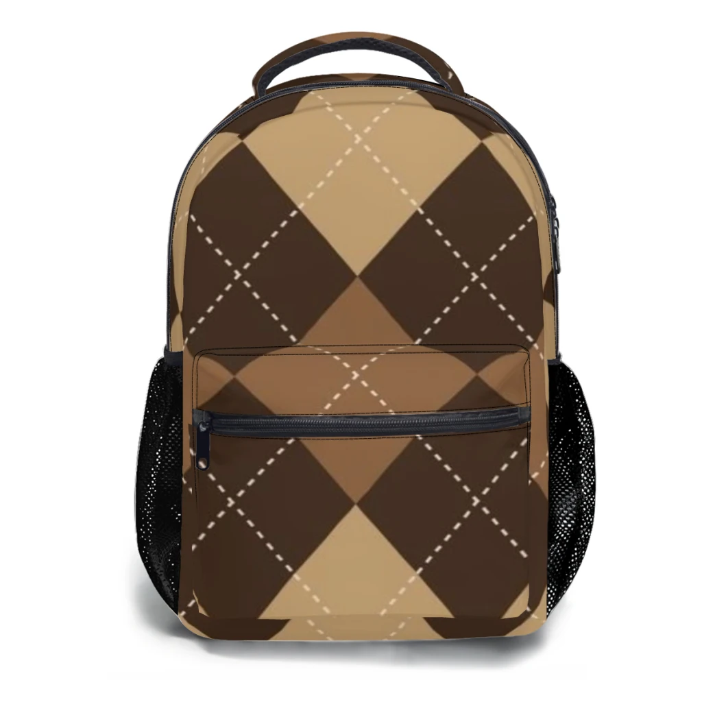 Fashion Check Versatile Backpack Large Capacity Waterproof Backpack Washable Computer Bag Unisex