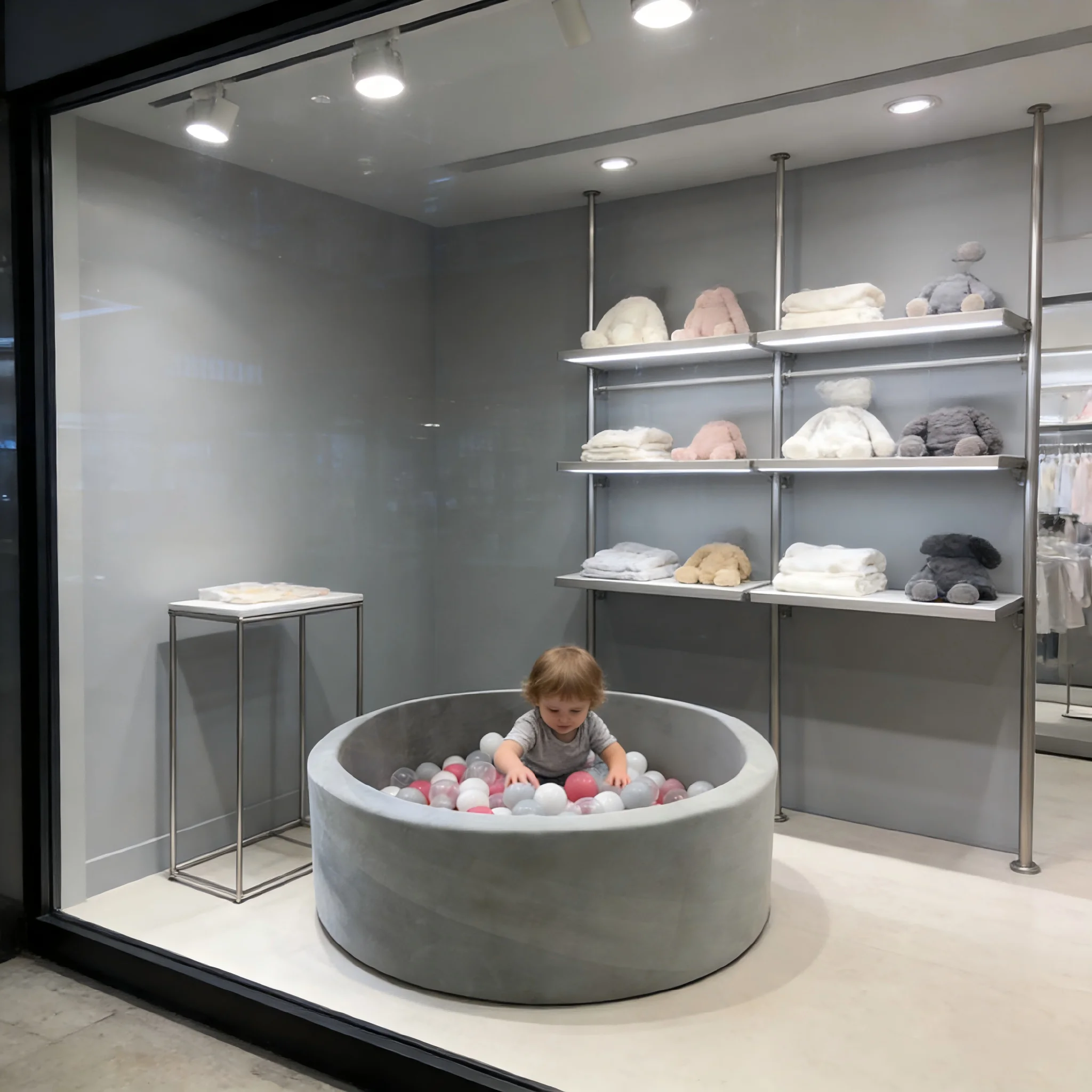 Exquisite gift, easy to clean, soft to touch, ball pool, gray, children's private space, soft play ball pool, waterproof round